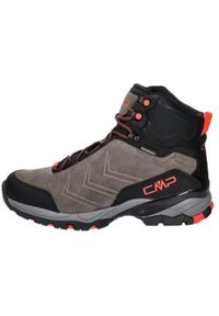 Buty trekkingowe męskie CMP Melnick Mid Wp Waterproof. Wysokość cholewki: za kostkę. Zapięcie: sznurówki. Kolor: szary. Materiał: skóra, syntetyk, tkanina, materiał. Szerokość cholewki: normalna