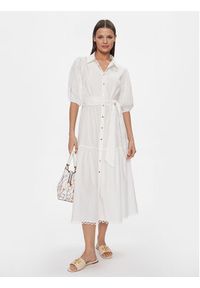 Fracomina Sukienka koszulowa FR24SD2023W68201 Biały Regular Fit. Kolor: biały. Materiał: bawełna. Typ sukienki: koszulowe #3