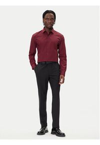 Hugo - HUGO Koszula Kenno 50289499 Bordowy Slim Fit. Kolor: czerwony. Materiał: bawełna #3