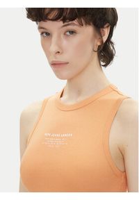 Pepe Jeans Top Viv PL506032 Pomarańczowy Slim Fit. Kolor: pomarańczowy. Materiał: bawełna