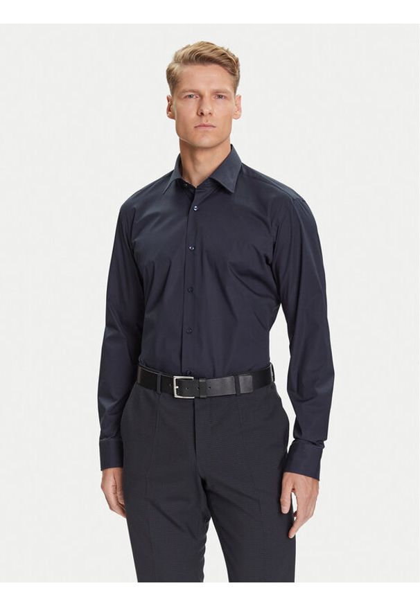 BOSS Koszula H-Joe 50545075 Granatowy Regular Fit. Kolor: niebieski. Materiał: bawełna