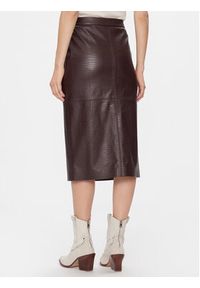 Max Mara Leisure Spódnica skórzana Ethel 2416771027 Bordowy Regular Fit. Kolor: czerwony. Materiał: syntetyk #5