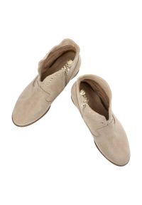 Beżowe Botki Kowbojskie Armodo Modne Buty Damskie. Okazja: na co dzień. Kolor: beżowy. Materiał: skóra. Styl: casual, elegancki #3