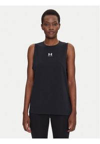 Under Armour Koszulka techniczna Rival Muscle 1383659 Czarny Regular Fit. Kolor: czarny. Materiał: bawełna