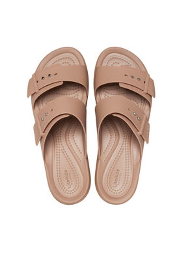 Crocs Klapki Brooklyn Low Wedge Sandal W 207431 Beżowy. Kolor: beżowy