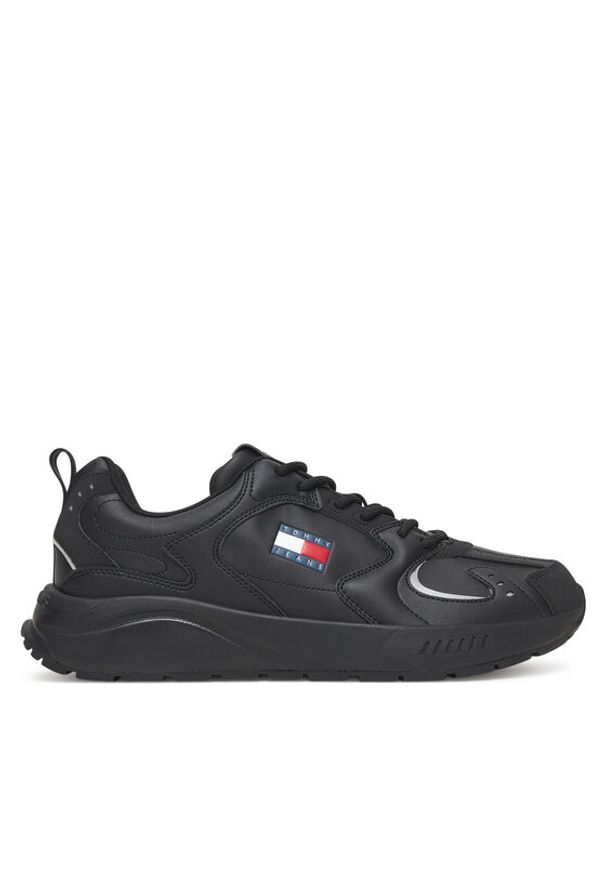 Tommy Jeans Sneakersy Tjm Runner Leather EM0EM01621 Czarny. Kolor: czarny. Materiał: skóra