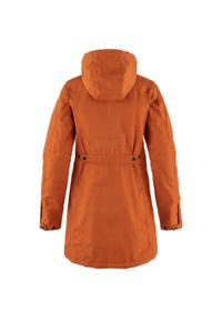 Fjällräven - Kurtka uniwersalna damska Fjallraven Kiruna. Typ kołnierza: kaptur. Kolor: czerwony. Materiał: syntetyk. Długość: długie