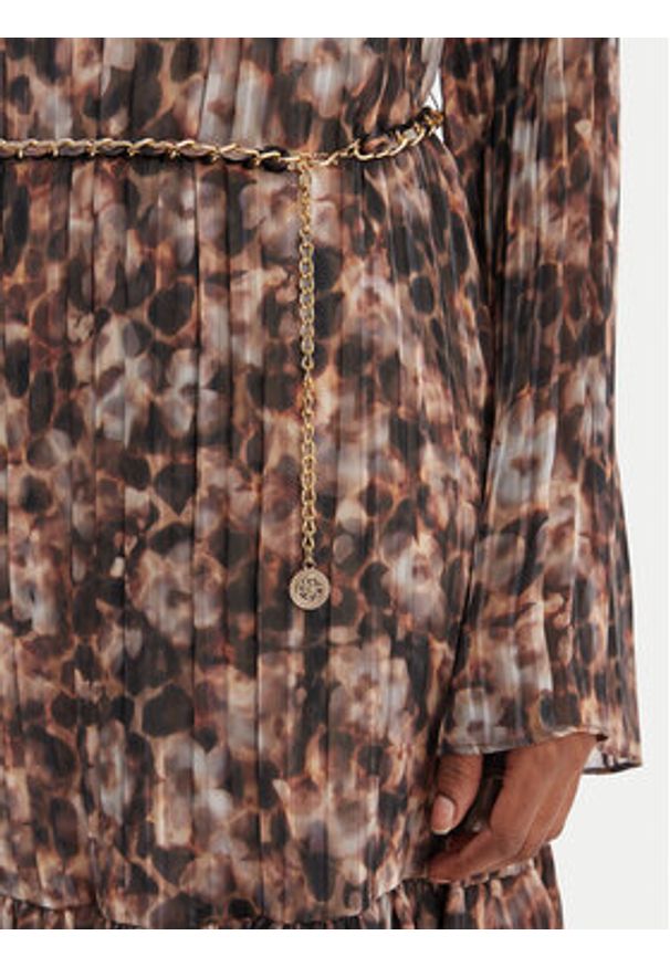 Guess Sukienka codzienna W6RK37 WJ712 Brązowy Regular Fit. Okazja: na co dzień. Kolor: brązowy. Materiał: syntetyk. Typ sukienki: proste. Styl: casual