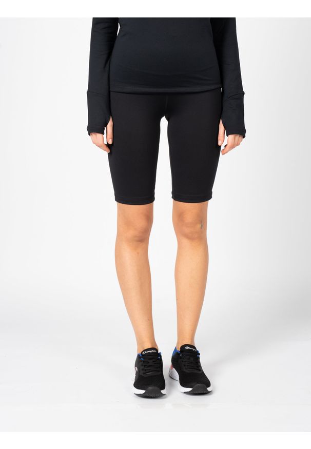Champion Szorty "Bike Pants" | 115638 | Kobieta | Czarny. Stan: podwyższony. Kolor: czarny. Materiał: poliester, elastan. Wzór: nadruk. Styl: elegancki