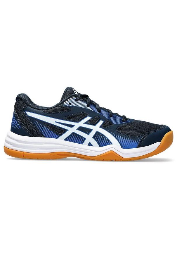 Buty do badmintona dla dzieci Asics Upcourt 5 GS 039. Kolor: biały, niebieski, wielokolorowy