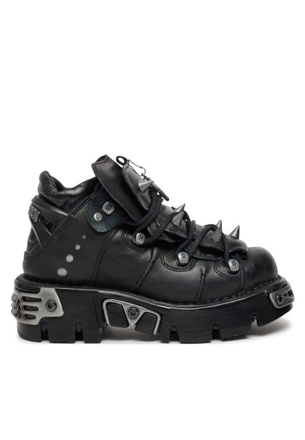 NEW ROCK Sneakersy M-110-S1 Czarny. Kolor: czarny. Materiał: skóra