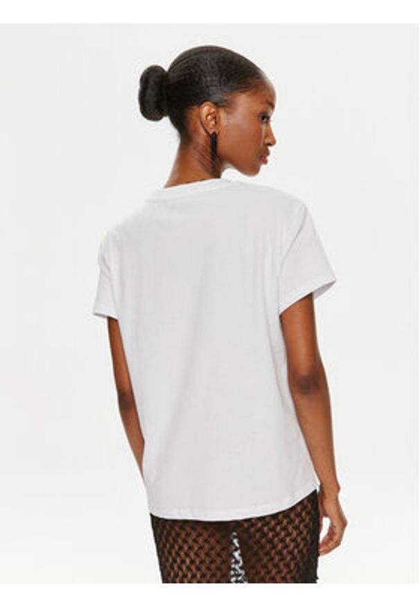 Patrizia Pepe T-Shirt 8M1543/J111-W103 Biały Regular Fit. Kolor: biały. Materiał: bawełna
