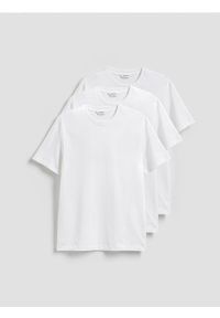 Reserved - T-shirt regular 3 pack - biały. Kolor: biały. Materiał: bawełna, dzianina