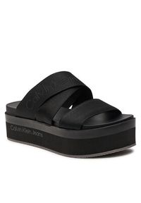 Calvin Klein Jeans Klapki Flatform Sandal Webbing In Mr YW0YW01361 Czarny. Kolor: czarny