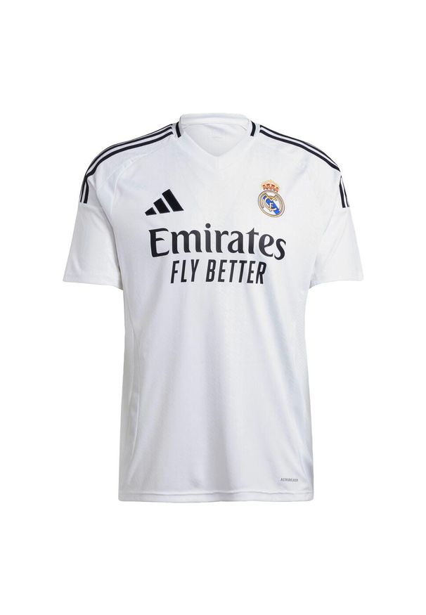 Adidas - Koszulka Real Madrid 24/25 Home. Kolor: biały. Materiał: materiał. Sport: piłka nożna