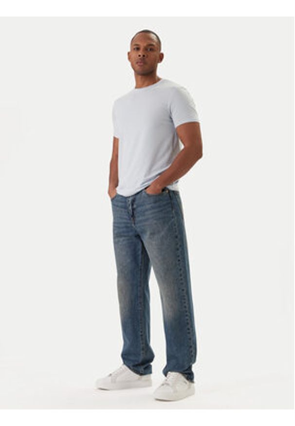 Calvin Klein T-Shirt LV04LC240G Błękitny Slim Fit. Kolor: niebieski. Materiał: bawełna