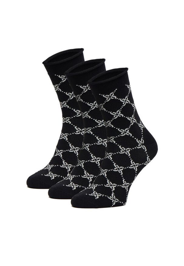 Nine West Skarpety CEO_BR_NW_Silver_01_Z_AW25 (3 PACK) Czarny. Kolor: czarny. Materiał: wiskoza, materiał