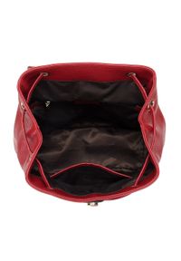 Wittchen - Damski plecak worek skórzany z poziomym suwakiem czerwony. Kolor: czerwony. Materiał: skóra. Wzór: gładki #4