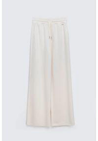 Big-Star - Spodnie damskie dresowe z szeroką nogawką kremowe Lunarap 102. Kolor: kremowy. Materiał: dresówka. Styl: elegancki #5