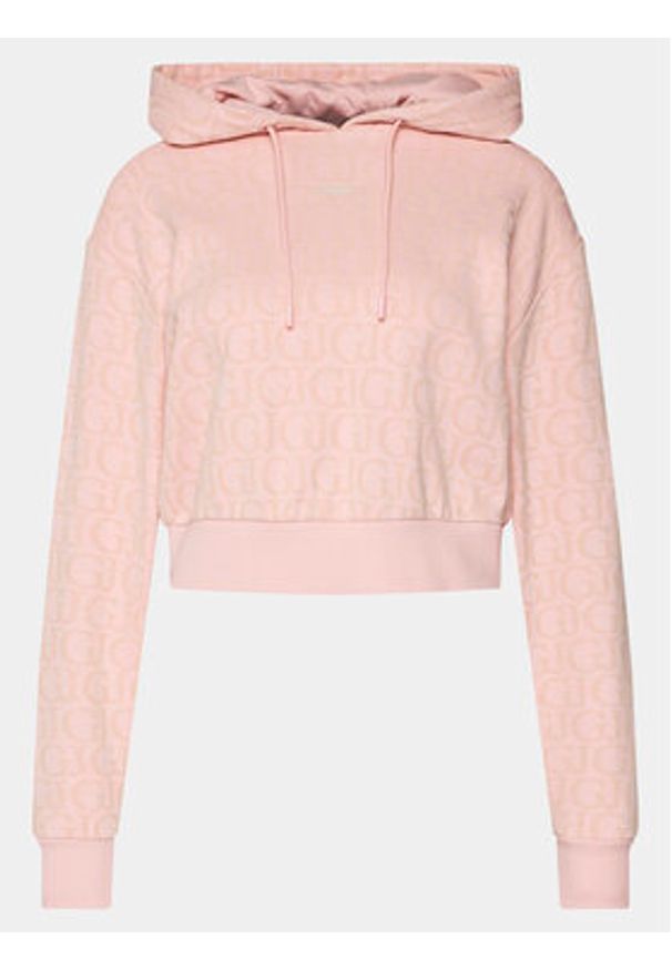 Guess Bluza Gj Logo V4RQ14 KC2W0 Różowy Regular Fit. Kolor: różowy. Materiał: bawełna