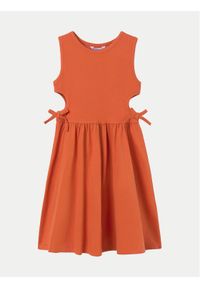Mayoral Sukienka letnia 6965 Pomarańczowy Regular Fit. Kolor: pomarańczowy. Materiał: bawełna. Sezon: lato #1