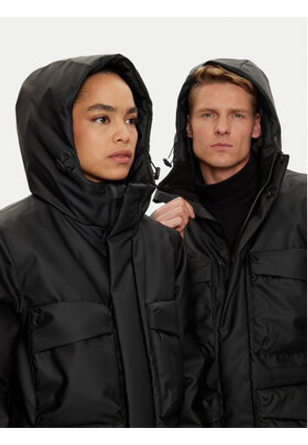 Rains Kurtka zimowa Unisex Askim 15930 Czarny Regular Fit. Kolor: czarny. Materiał: syntetyk. Sezon: zima