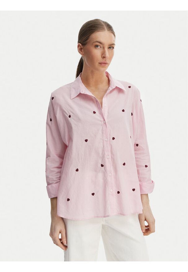 only - ONLY Koszula 15283743 Różowy Box Fit. Kolor: różowy. Materiał: bawełna