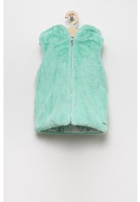 Guess bezrękawnik dwustronny dziecięcy kolor turkusowy. Okazja: na co dzień. Typ kołnierza: kaptur. Kolor: turkusowy. Długość rękawa: bez rękawów. Styl: casual #4