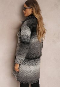 Renee - Szary Płaszcz Wełniany Lyphyth. Kolor: szary. Materiał: wełna. Długość rękawa: długi rękaw. Długość: długie. Wzór: aplikacja, ze splotem. Sezon: jesień. Styl: retro, klasyczny #5
