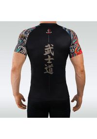 GROUND GAME - Rashguard do MMA męski Ground Game BUSHIDO 3.0 z krótkim rękawem. Kolor: wielokolorowy. Materiał: poliester, elastan. Długość rękawa: krótki rękaw. Długość: krótkie