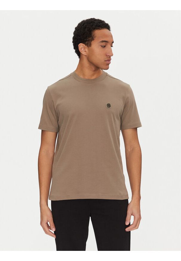 BOSS T-Shirt 50531569 Beżowy Regular Fit. Kolor: beżowy. Materiał: bawełna