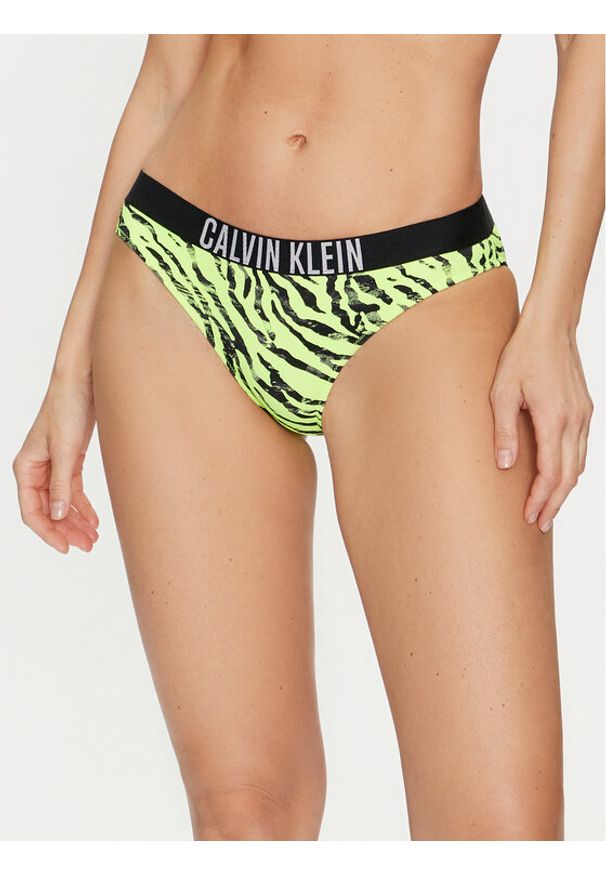 Calvin Klein Swimwear Dół od bikini KW0KW02337 Zielony. Kolor: zielony. Materiał: syntetyk