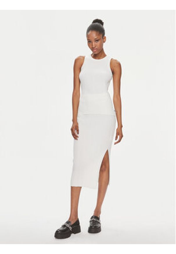 Hugo Spódnica ołówkowa Sareplie 50514292 Écru Slim Fit. Materiał: wiskoza