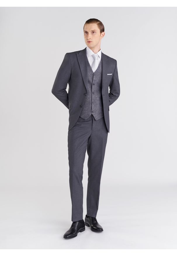 Pako Lorente - PAKO LORENTE – Szare eleganckie spodnie męskie. Kolor: szary. Styl: elegancki