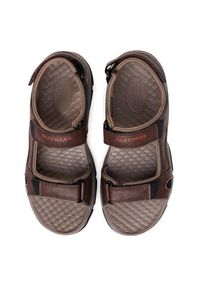 skechers - Skechers Sandały Hirano 204106/BRN Brązowy. Kolor: brązowy. Materiał: skóra