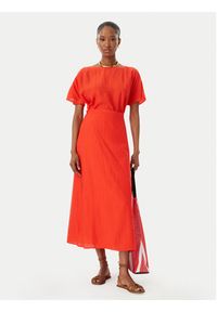 LOLA CASADEMUNT Sukienka codzienna MS2616020 Czerwony Regular Fit. Okazja: na co dzień. Kolor: czerwony. Materiał: syntetyk. Typ sukienki: proste. Styl: casual #2