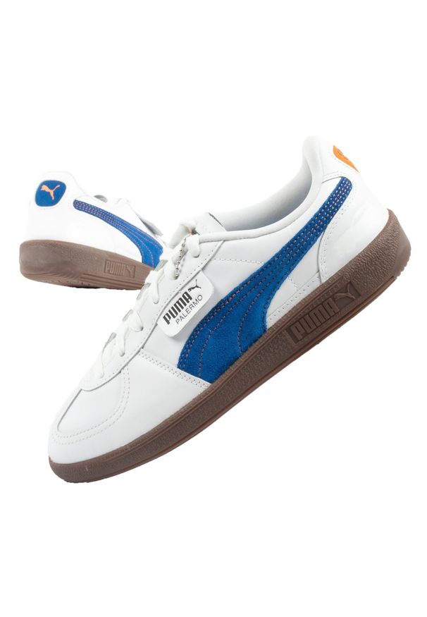 Buty sportowe młodzieżowe Puma Palermo Rocket League. Kolor: wielokolorowy, niebieski, biały, pomarańczowy. Materiał: skóra. Sport: turystyka piesza