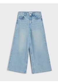 Sinsay - Jeansy wide leg high waist - niebieski. Stan: podwyższony. Kolor: niebieski