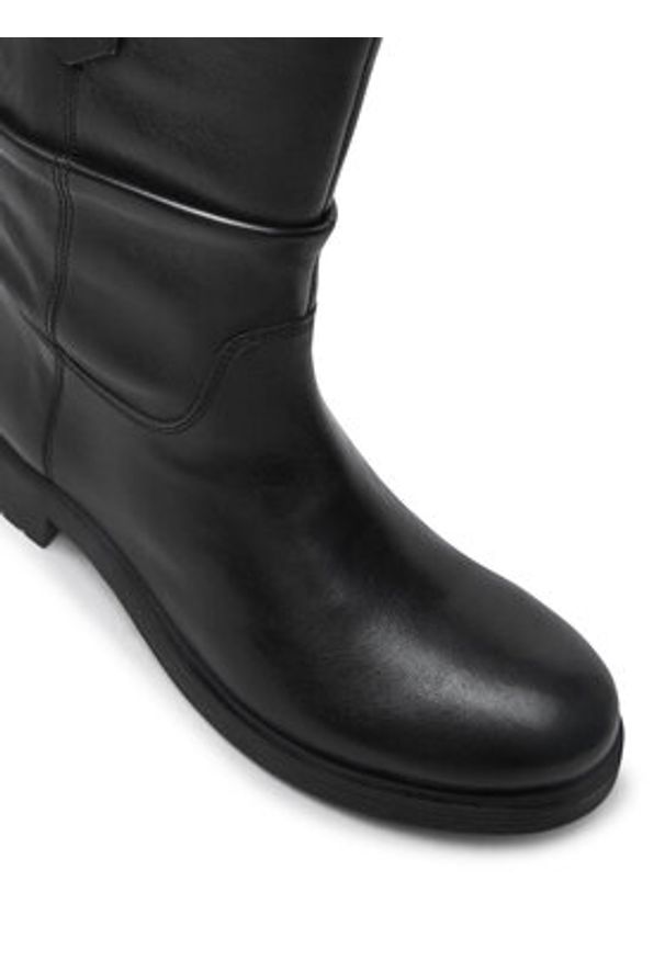 Geox Botki D466RA 000TU C9999 Czarny. Kolor: czarny. Materiał: skóra