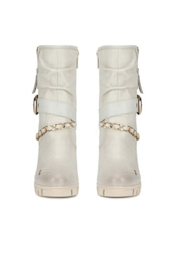 Mustang Botki 1363-505 Biały. Kolor: biały. Materiał: materiał