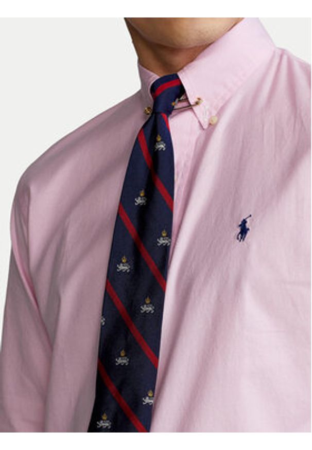 Polo Ralph Lauren Koszula 710829480003 Różowy Custom Fit. Typ kołnierza: polo. Kolor: różowy. Materiał: bawełna
