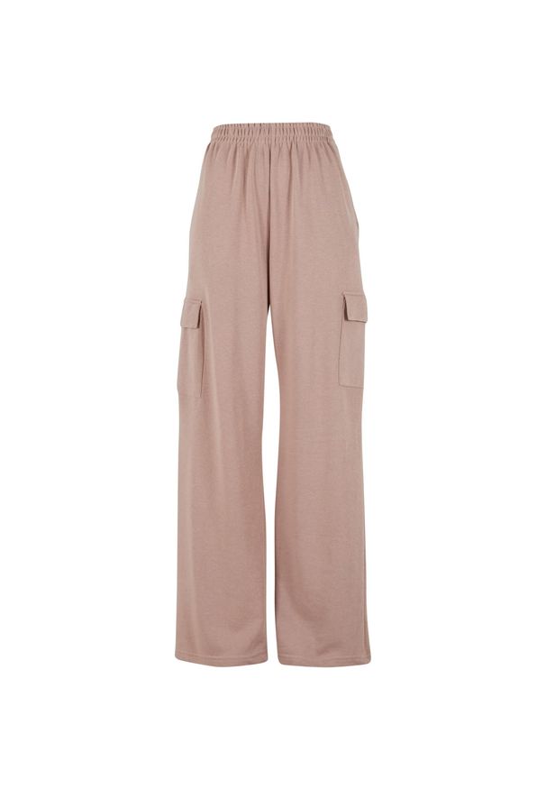 Damskie spodnie dresowe loose fit Urban Classics Light Terry. Kolor: różowy. Materiał: dresówka. Długość: długie
