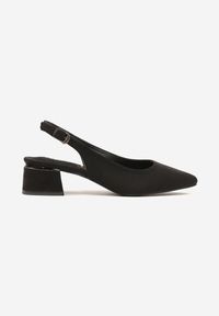 Renee - Czarne Sandały Vices Slingback ze Skórzaną Wkładką Ciarissa. Okazja: na co dzień. Zapięcie: sprzączka. Kolor: czarny. Materiał: skóra. Obcas: na obcasie. Styl: casual, elegancki. Wysokość obcasa: średni #4