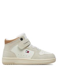 TOMMY HILFIGER - Tommy Hilfiger Sneakersy High Top Lace-Up/Velcro SneakerT3X9-33342-1269 M Biały. Kolor: biały. Materiał: skóra