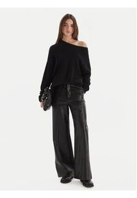 Patrizia Pepe Sweter 2K0326 K293 Czarny Regular Fit. Kolor: czarny. Materiał: syntetyk