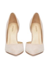 DeeZee Szpilki DZ-09A Beżowy. Kolor: beżowy. Materiał: zamsz, skóra. Obcas: na szpilce #7