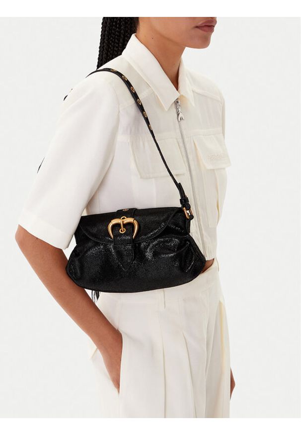 Pinko - PINKO Torebka Jolene Shoulder Mini PE 25 PLTT 102802 A27K Czarny. Kolor: czarny. Materiał: zamszowe, skórzane