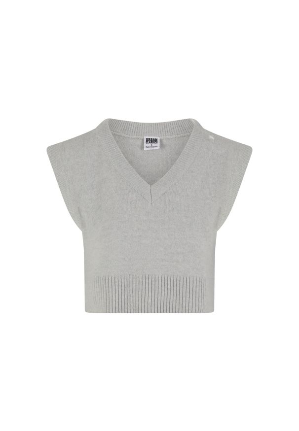 Top bez rękawów dla kobiet Urban Classics. Typ kołnierza: dekolt w kształcie V. Kolor: szary. Materiał: polar. Długość rękawa: bez rękawów. Sezon: zima