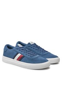 TOMMY HILFIGER - Tommy Hilfiger Sneakersy FM0FM05249 Granatowy. Kolor: niebieski. Materiał: skóra, zamsz