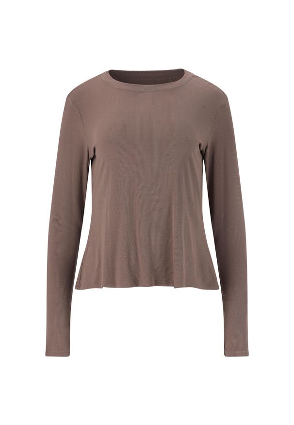 Damska koszulka z długim rękawem Athlecia Mandes. Kolor: beżowy, wielokolorowy, brązowy. Długość rękawa: długi rękaw. Długość: długie. Sezon: zima. Sport: fitness